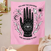 Pink Bohemian Magic Hand Tapestry